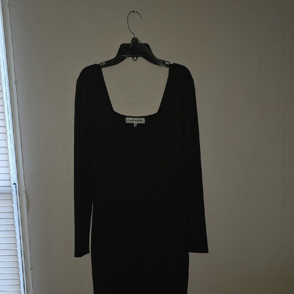 Elegant Black Long Sleeve Dress